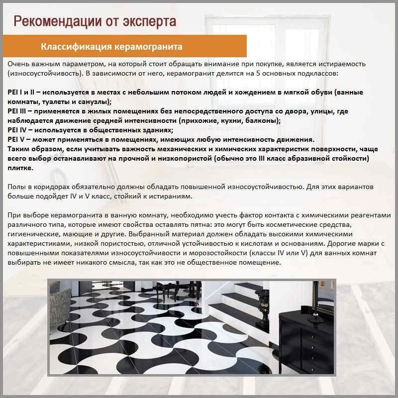 Классификация керамогранита